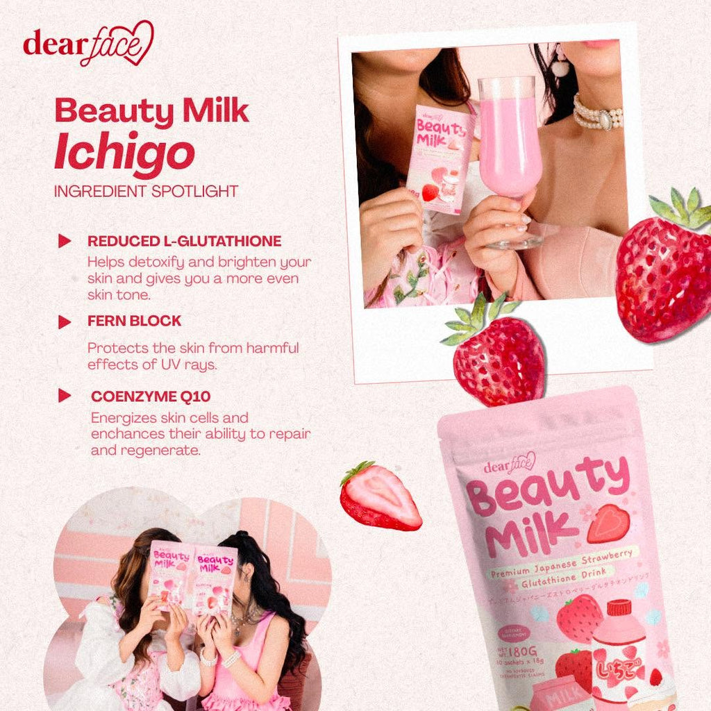DEAR FACE Beauty Milk Ichigo 18 g X 10 sachets