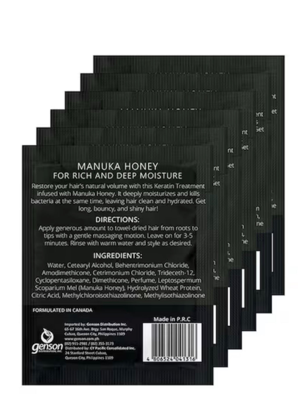 Luxe Organix Keratin Treatment Manuka Honey 20 mls x 6 sachets
