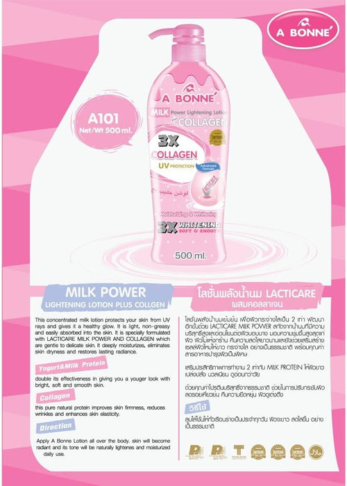 A Bonne Milk Power Lightening Lotion Plus Collagen 500 mls