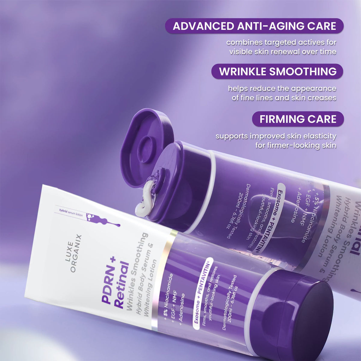 Luxe Organix PDRN + Retinal Body Serum and Whitening Lotion