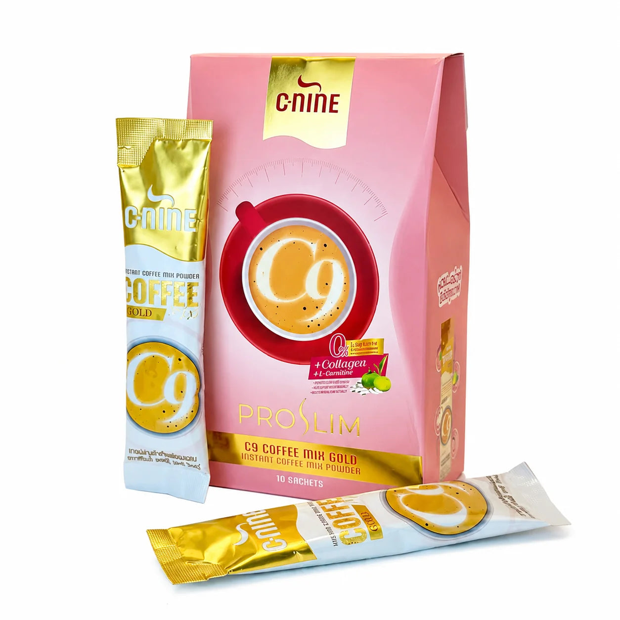 Cnine (C9) ProSlim Coffee Mix Gold Instant Coffee Powder  10 Sachets x 15 g