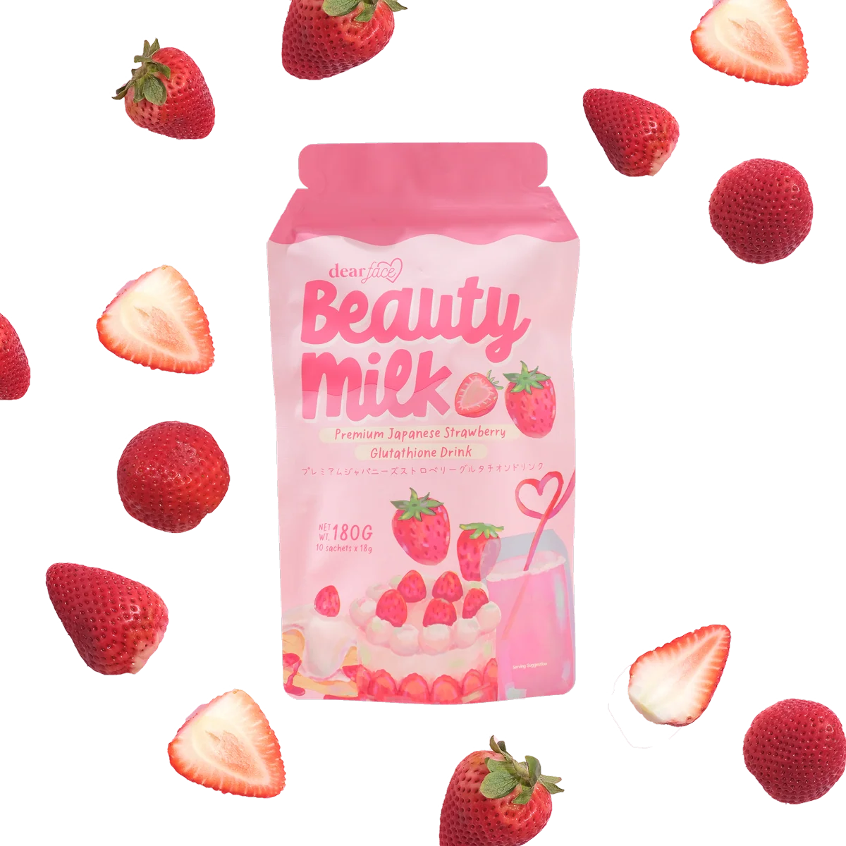 DEAR FACE Beauty Milk Ichigo 18 g X 10 sachets