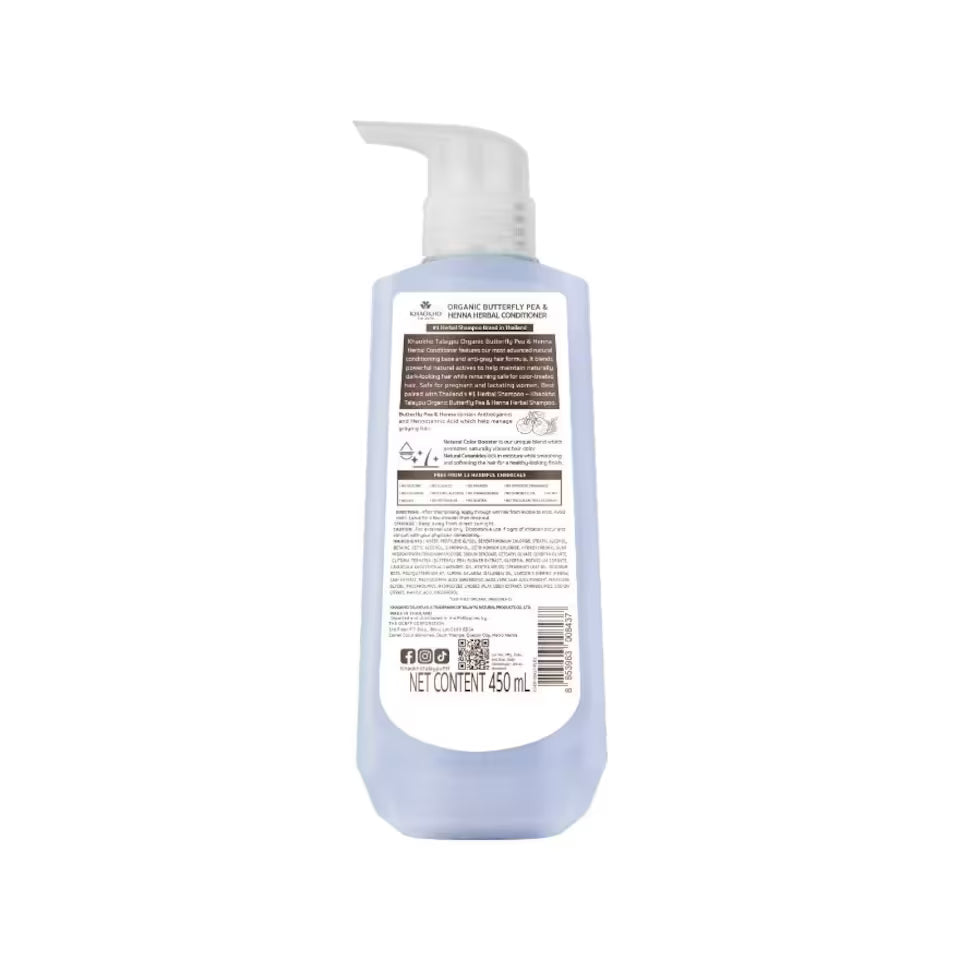 Khaokho Talaypu Organic Butterfly Pea and Henna Herbal Conditioner 450 ml